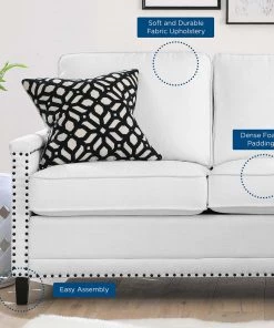 Modway Ashton Upholstered Fabric Sectional Sofa White Sectionals