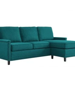 Modway Sectionals Ashton Upholstered Fabric Sectional Sofa In Teal