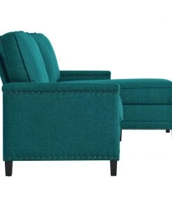 Modway Sectionals Ashton Upholstered Fabric Sectional Sofa In Teal