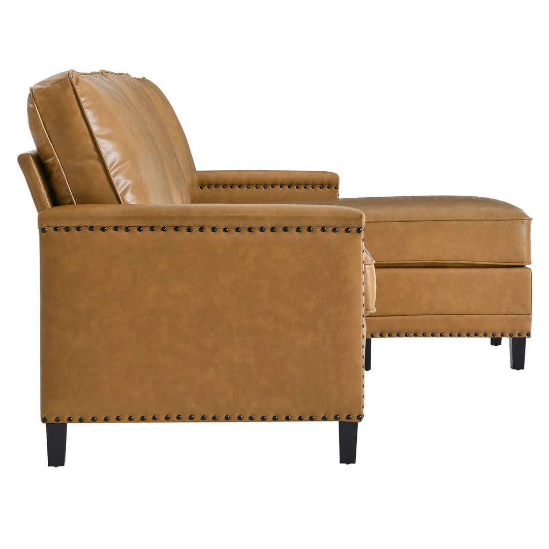 Modway Sectionals Ashton Vegan Leather Sectional Sofa In Tan 4 Modway Sectionals Ashton Vegan Leather Sectional Sofa In Tan