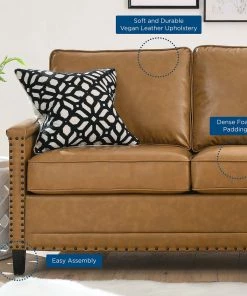 Modway Sectionals Ashton Vegan Leather Sectional Sofa In Tan 11 Modway Sectionals Ashton Vegan Leather Sectional Sofa In Tan