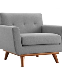 Modway Engage Upholstered Fabric Armchair Expectation Gray Armchairs