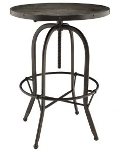 Modway Sylvan Wood Top Bar Table Black Tables