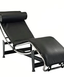 Modway Chaise Lounge Chairs Charles Leather Chaise Lounge Black