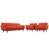 Modway Living Room Sets Engage Armchairs And Sofa Set Of 3 Atomic Red