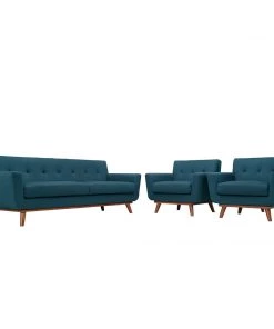 Modway Engage Armchairs And Sofa Set Of 3 Azure