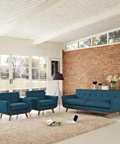 Modway Engage Armchairs And Sofa Set Of 3 Azure