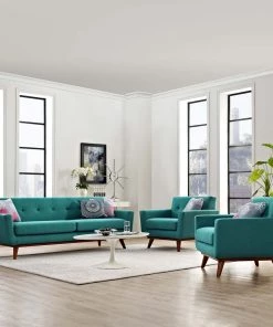 Modway Living Room Sets Engage Armchairs And Sofa Set Of 3 Teal
