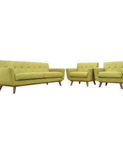 Modway Living Room Sets Engage Armchairs And Sofa Set Of 3 Wheatgrass