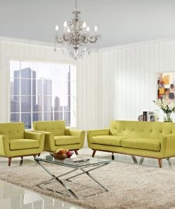 Modway Living Room Sets Engage Armchairs And Sofa Set Of 3 Wheatgrass