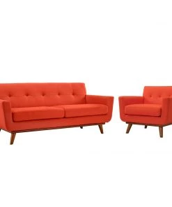 Modway Engage Armchair And Loveseat Set Of 2 Atomic Red