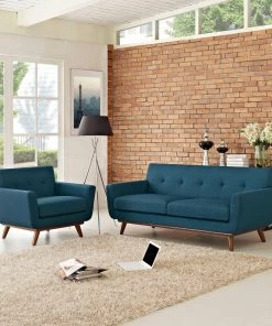 Modway Living Room Sets Engage Armchair And Loveseat Set Of 2 Azure