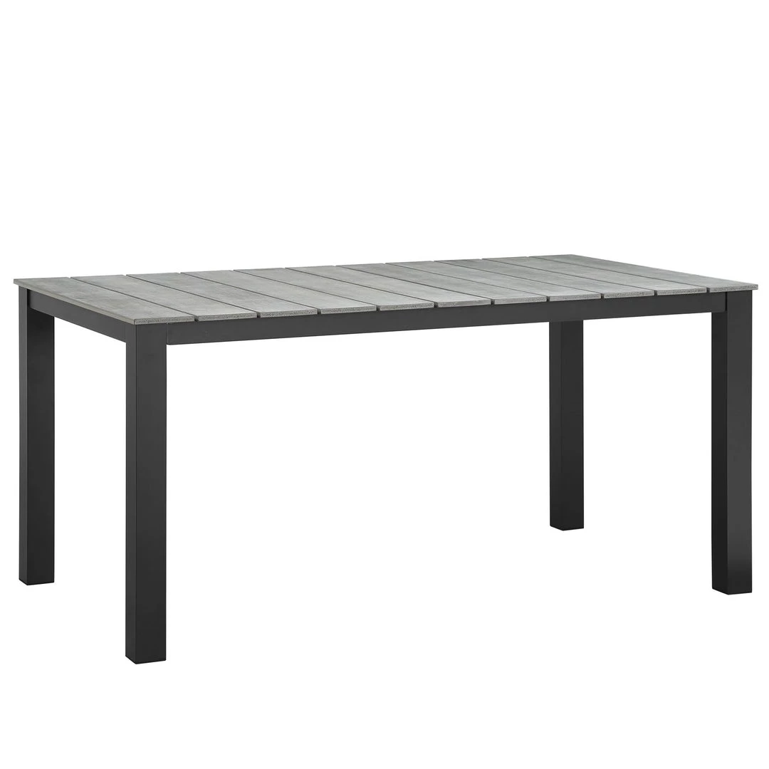 Modway Maine 63" Outdoor Patio Dining Table Brown Gray 4 Modway Maine 63" Outdoor Patio Dining Table Brown Gray