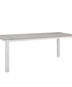 Modway Maine 80" Outdoor Patio Dining Table White Light Gray Outdoor Tables 7 Modway Maine 80