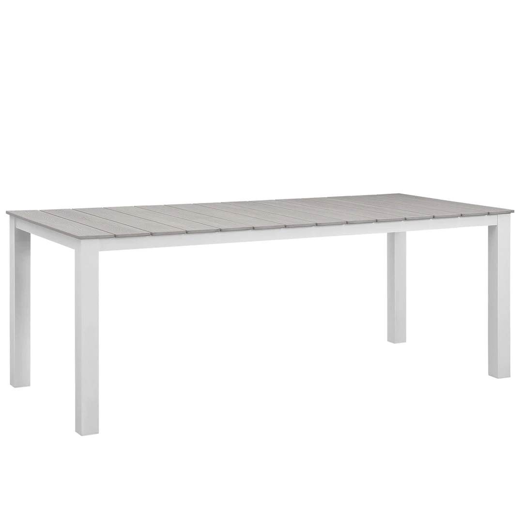 Modway Maine 80" Outdoor Patio Dining Table White Light Gray Outdoor Tables 4 Modway Maine 80" Outdoor Patio Dining Table White Light Gray Outdoor Tables