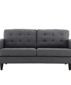 Modway Loveseats Empress Upholstered Fabric Loveseat Gray 9 Modway Loveseats Empress Upholstered Fabric Loveseat Gray