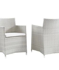 Modway OUTDOOR CHAIRS Junction Armchair Outdoor Patio Wicker Set Of 2 Gray White 9 Modway OUTDOOR CHAIRS Junction Armchair Outdoor Patio Wicker Set Of 2 Gray White