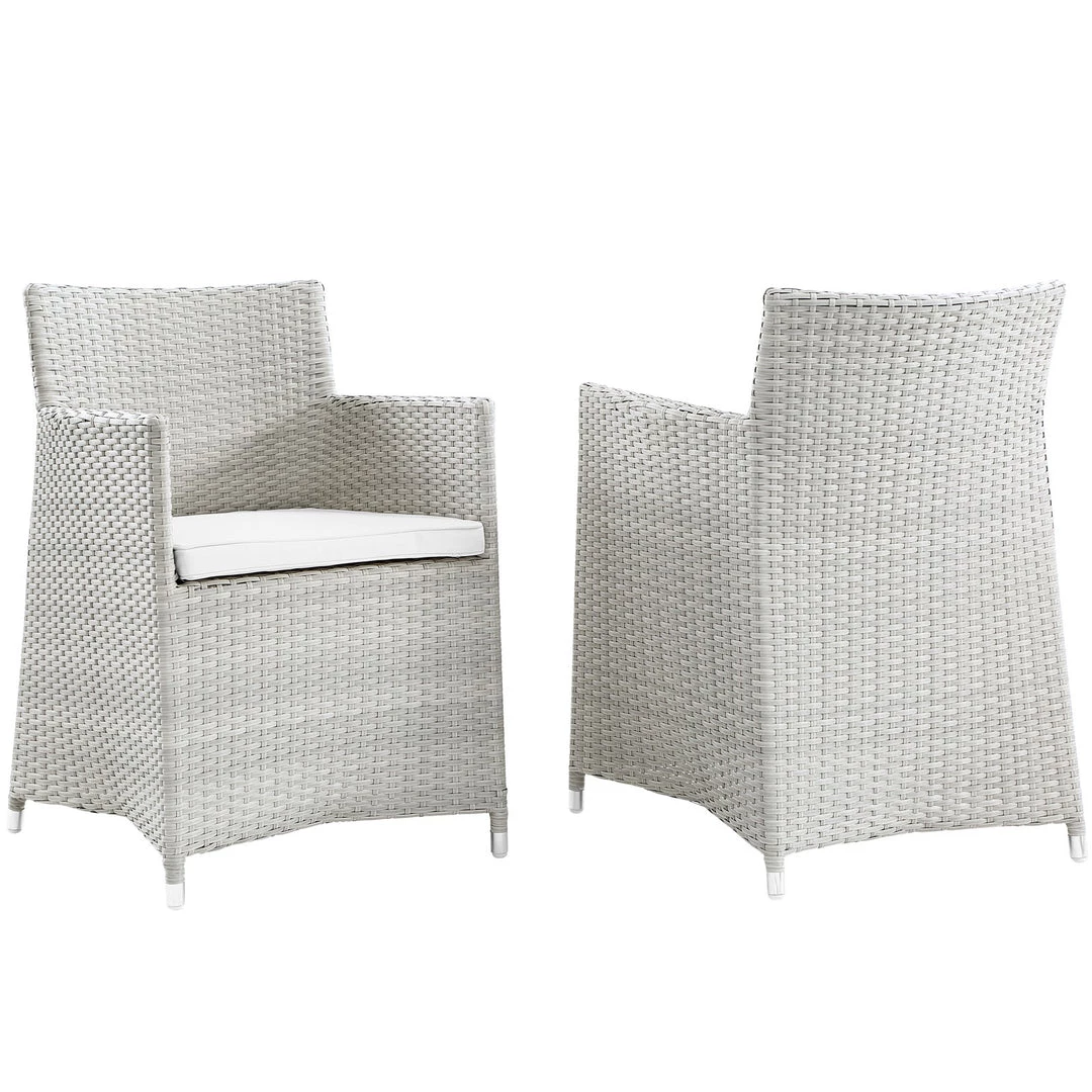 Modway OUTDOOR CHAIRS Junction Armchair Outdoor Patio Wicker Set Of 2 Gray White 5 Modway OUTDOOR CHAIRS Junction Armchair Outdoor Patio Wicker Set Of 2 Gray White