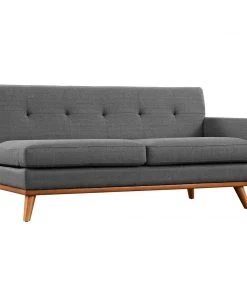 Modway Loveseats Engage Right-Arm Upholstered Fabric Loveseat Gray