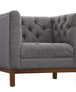 Modway Armchairs Panache Upholstered Fabric Armchair Gray