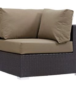 Modway Convene Outdoor Patio Corner Espresso Mocha Outdoor Sectional