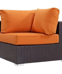 Modway Convene Outdoor Patio Corner Espresso Orange Outdoor Sectional 7 Modway Convene Outdoor Patio Corner Espresso Orange Outdoor Sectional