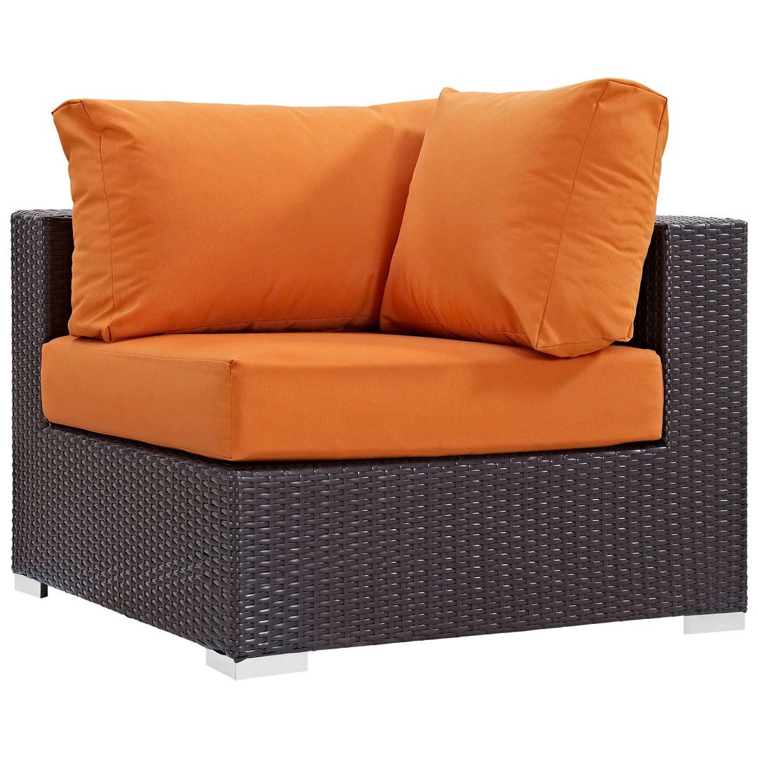 Modway Convene Outdoor Patio Corner Espresso Orange Outdoor Sectional 4 Modway Convene Outdoor Patio Corner Espresso Orange Outdoor Sectional