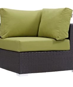Modway Outdoor Sectional Convene Outdoor Patio Corner Espresso Peridot