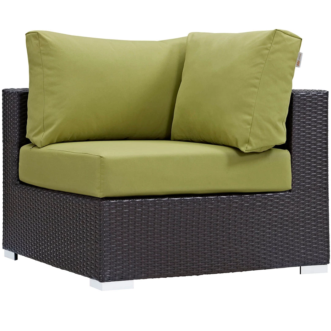 Modway Outdoor Sectional Convene Outdoor Patio Corner Espresso Peridot 4 Modway Outdoor Sectional Convene Outdoor Patio Corner Espresso Peridot