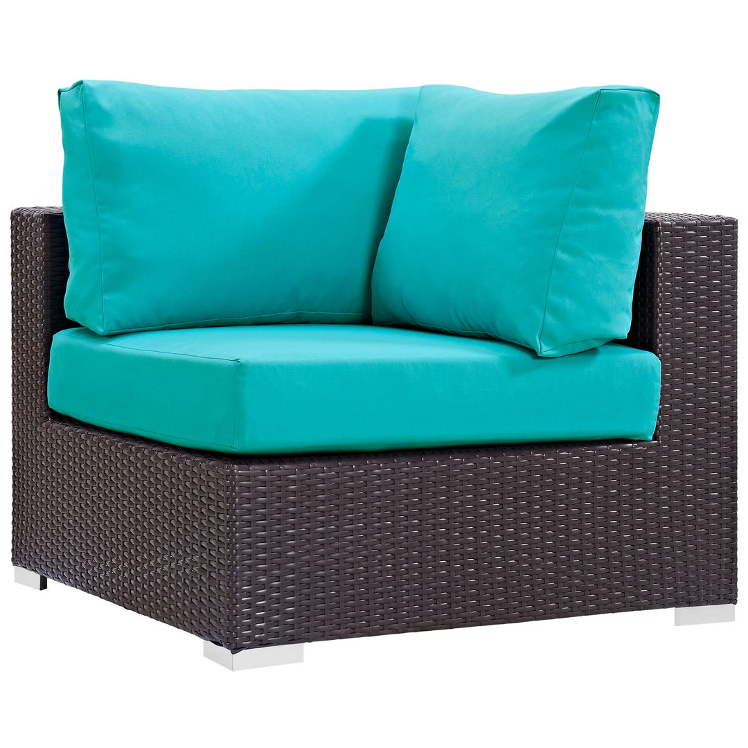 Modway Convene Outdoor Patio Corner Espresso Turquoise Outdoor Sectional 4 Modway Convene Outdoor Patio Corner Espresso Turquoise Outdoor Sectional