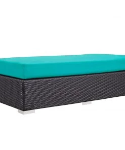 Modway Ottomans Convene Outdoor Patio Fabric Rectangle Ottoman Espresso Turquoise 11 Modway Ottomans Convene Outdoor Patio Fabric Rectangle Ottoman Espresso Turquoise