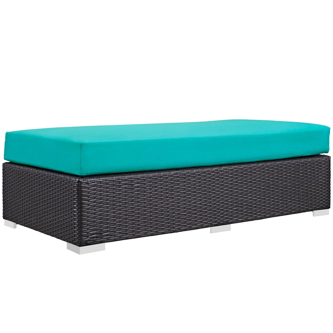 Modway Ottomans Convene Outdoor Patio Fabric Rectangle Ottoman Espresso Turquoise 6 Modway Ottomans Convene Outdoor Patio Fabric Rectangle Ottoman Espresso Turquoise