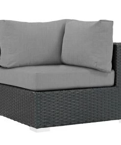 Modway Sojourn Outdoor Patio Sunbrella® Corner Canvas Gray Outdoor Sectional 7 Modway Sojourn Outdoor Patio Sunbrella® Corner Canvas Gray Outdoor Sectional