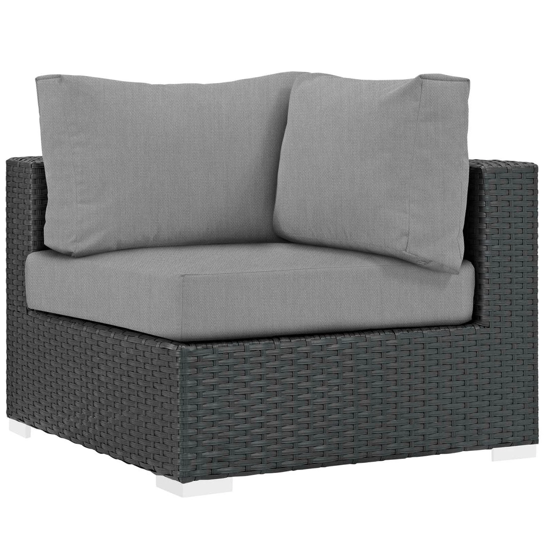 Modway Sojourn Outdoor Patio Sunbrella® Corner Canvas Gray Outdoor Sectional 4 Modway Sojourn Outdoor Patio Sunbrella® Corner Canvas Gray Outdoor Sectional