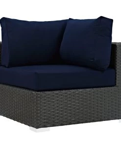 Modway Sojourn Outdoor Patio Sunbrella® Corner Canvas Navy Outdoor Sectional 9 Modway Sojourn Outdoor Patio Sunbrella® Corner Canvas Navy Outdoor Sectional