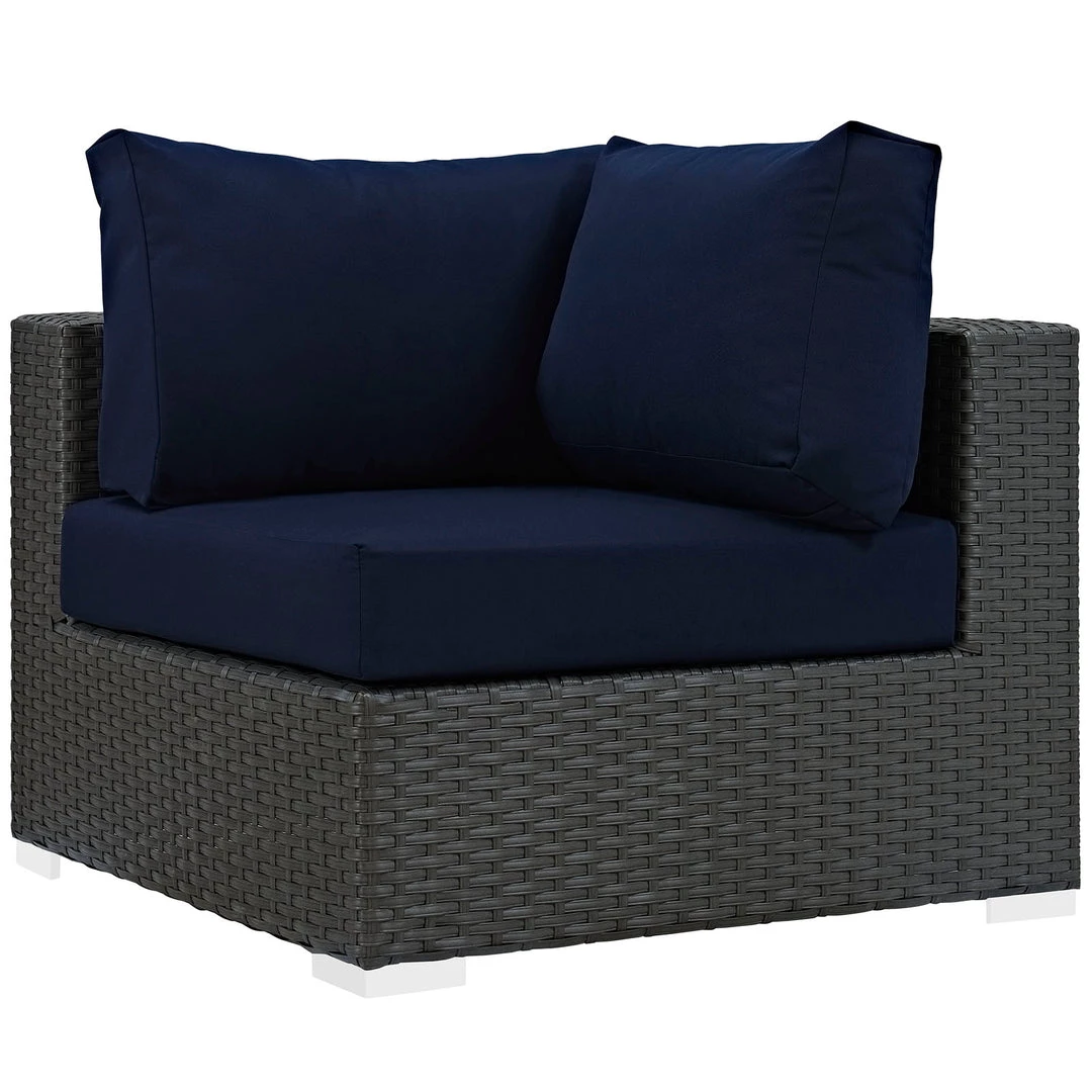 Modway Sojourn Outdoor Patio Sunbrella® Corner Canvas Navy Outdoor Sectional 5 Modway Sojourn Outdoor Patio Sunbrella® Corner Canvas Navy Outdoor Sectional