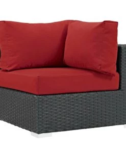 Modway Sojourn Outdoor Patio Sunbrella® Corner Canvas Red Outdoor Sectional 7 Modway Sojourn Outdoor Patio Sunbrella® Corner Canvas Red Outdoor Sectional
