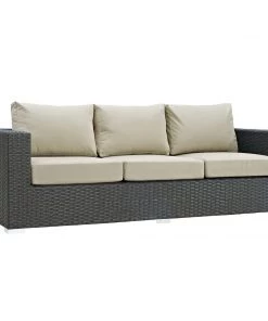 Modway Sojourn Outdoor Patio Sunbrella® Sofa Canvas Antique Beige