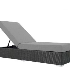 Modway Sojourn Outdoor Patio Sunbrella® Chaise Lounge Canvas Gray