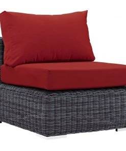 Modway Summon Outdoor Patio Sunbrella® Armless Canvas Red Outdoor Sectional 7 Modway Summon Outdoor Patio Sunbrella® Armless Canvas Red Outdoor Sectional