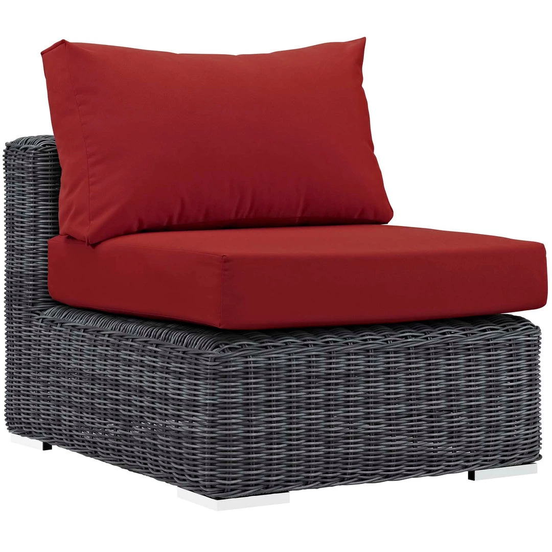 Modway Summon Outdoor Patio Sunbrella® Armless Canvas Red Outdoor Sectional 4 Modway Summon Outdoor Patio Sunbrella® Armless Canvas Red Outdoor Sectional