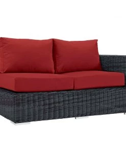 Modway Summon Outdoor Patio Sunbrella® Right Arm Loveseat Canvas Red Outdoor Sectional