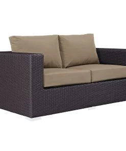 Modway Convene Outdoor Patio Loveseat Espresso Mocha