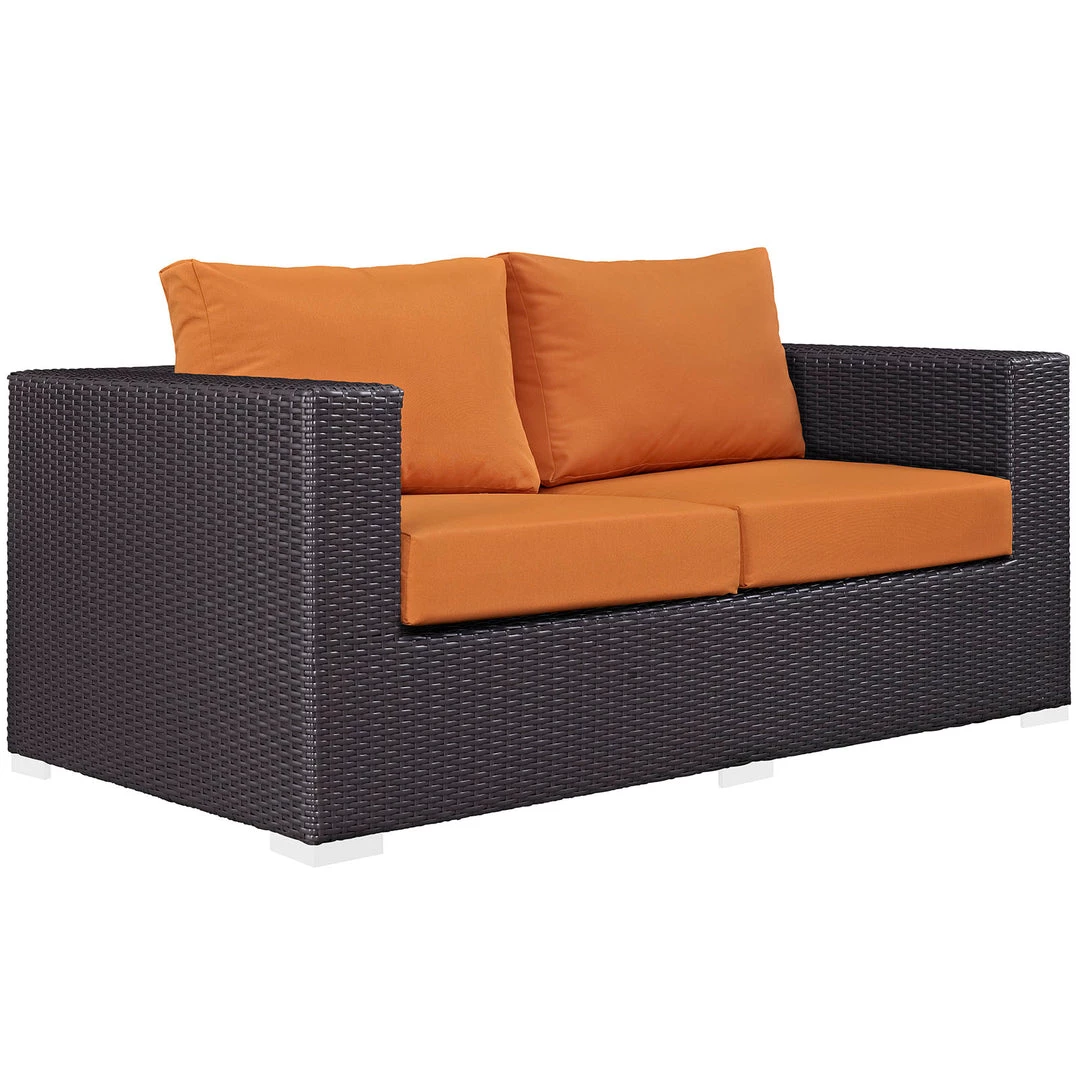 Modway Convene Outdoor Patio Loveseat Espresso Orange 6 Modway Convene Outdoor Patio Loveseat Espresso Orange