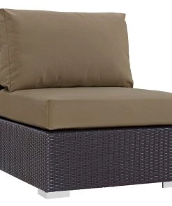 Modway Convene Outdoor Patio Armless Espresso Mocha Outdoor Sectional