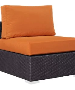 Modway Convene Outdoor Patio Armless Espresso Orange Outdoor Sectional