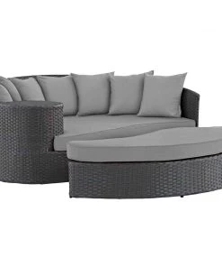 Modway Sojourn Outdoor Patio Sunbrella® Daybed Canvas Gray Outdoor Daybeds
