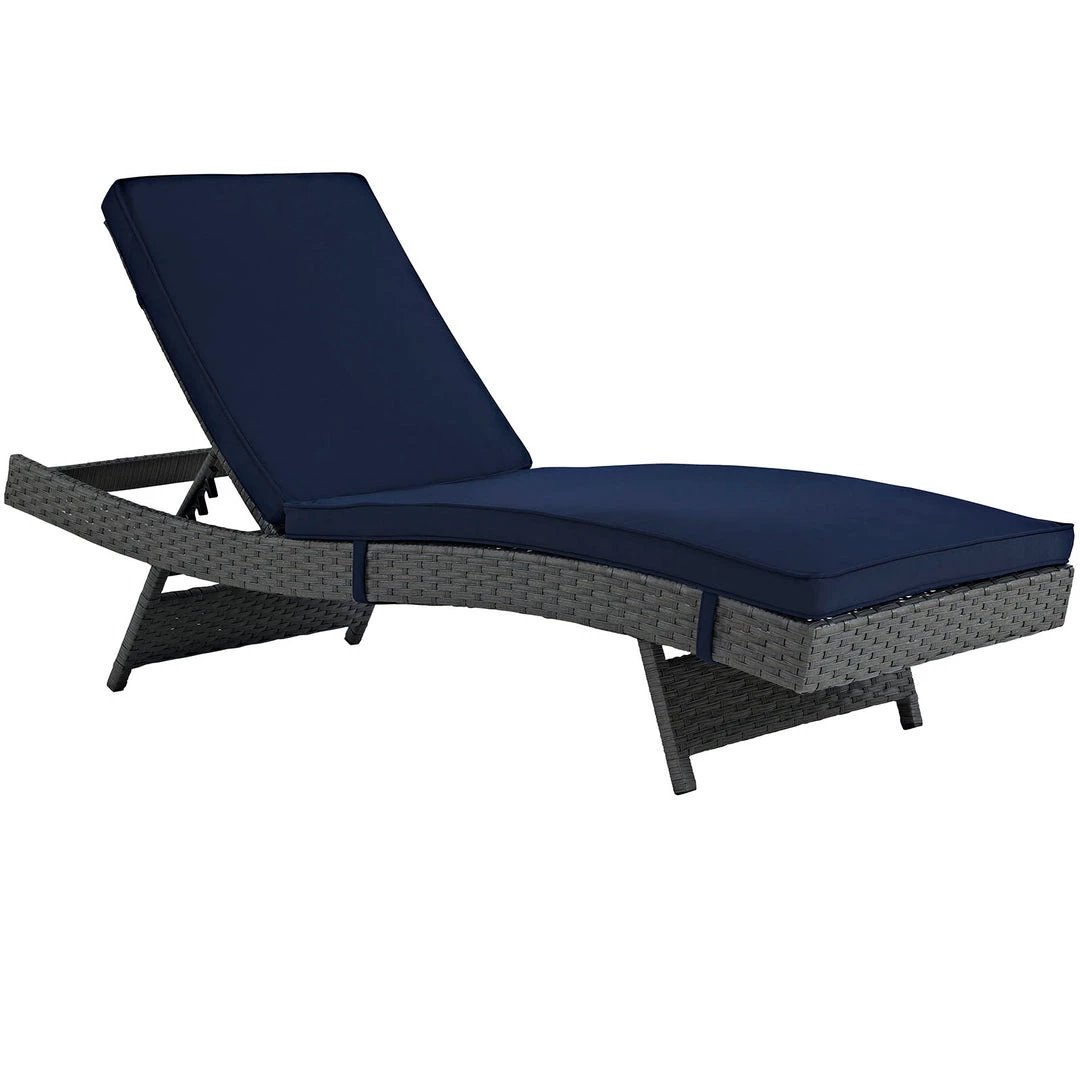 Modway Sojourn Outdoor Patio Sunbrella® Chaise Canvas Navy 6 Modway Sojourn Outdoor Patio Sunbrella® Chaise Canvas Navy