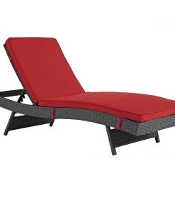 Modway Sojourn Outdoor Patio Sunbrella® Chaise Canvas Red