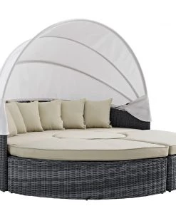 Modway Summon Canopy Outdoor Patio Sunbrella® Daybed Antique Canvas Beige Outdoor Daybeds 11 Modway Summon Canopy Outdoor Patio Sunbrella® Daybed Antique Canvas Beige Outdoor Daybeds